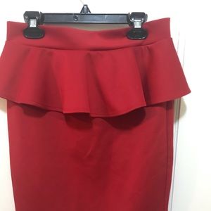 Peplum pencil skirt.